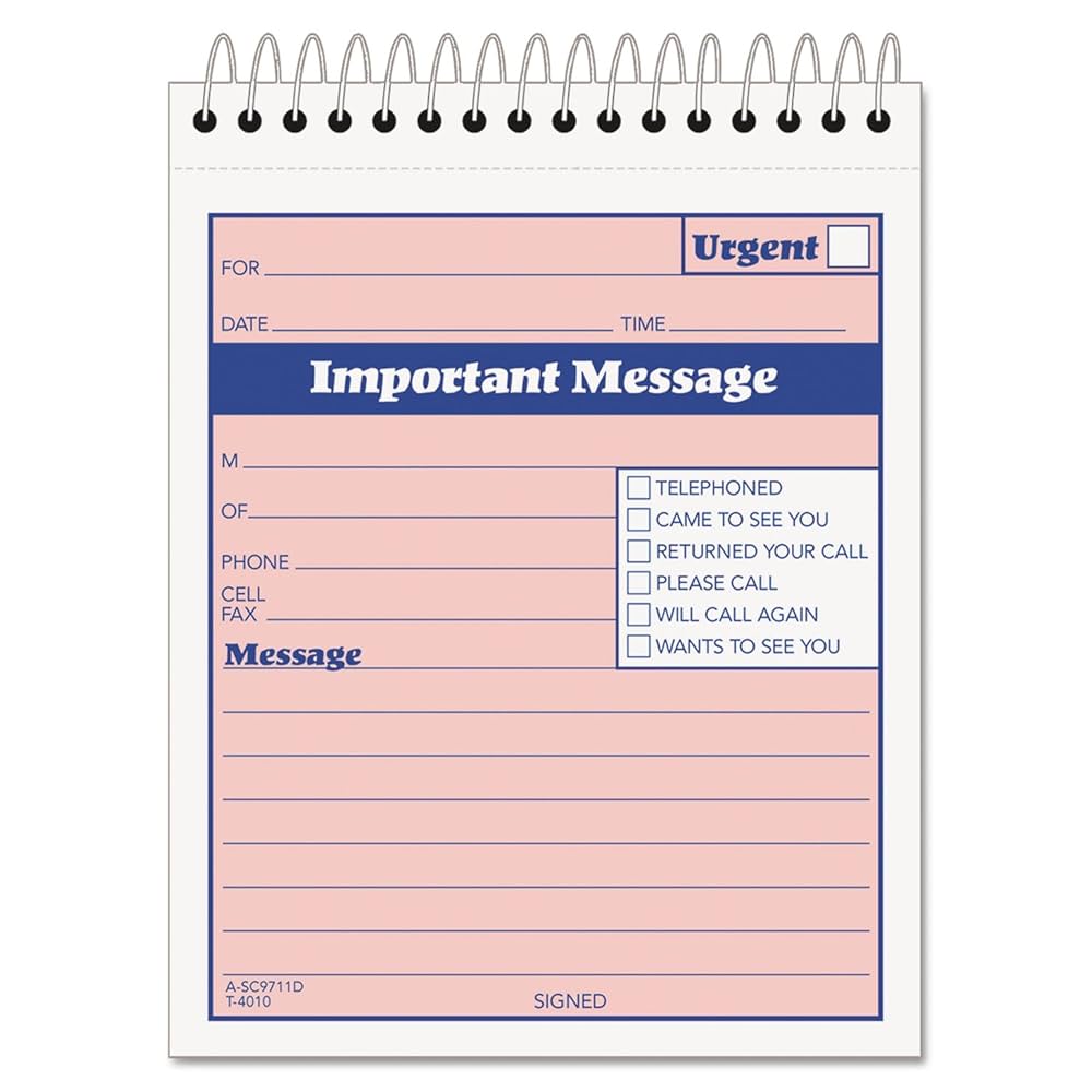 Amazon.com : TOPS 2-Part Carbonless Phone Message Book, 4.25